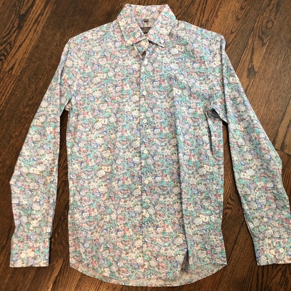 slim floral dress shirt